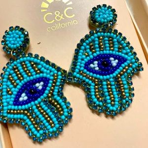 Blue eye genuine amazonite earrings